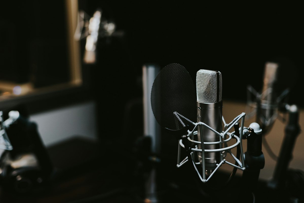 Studio microphone set up for The CEOs Podcast