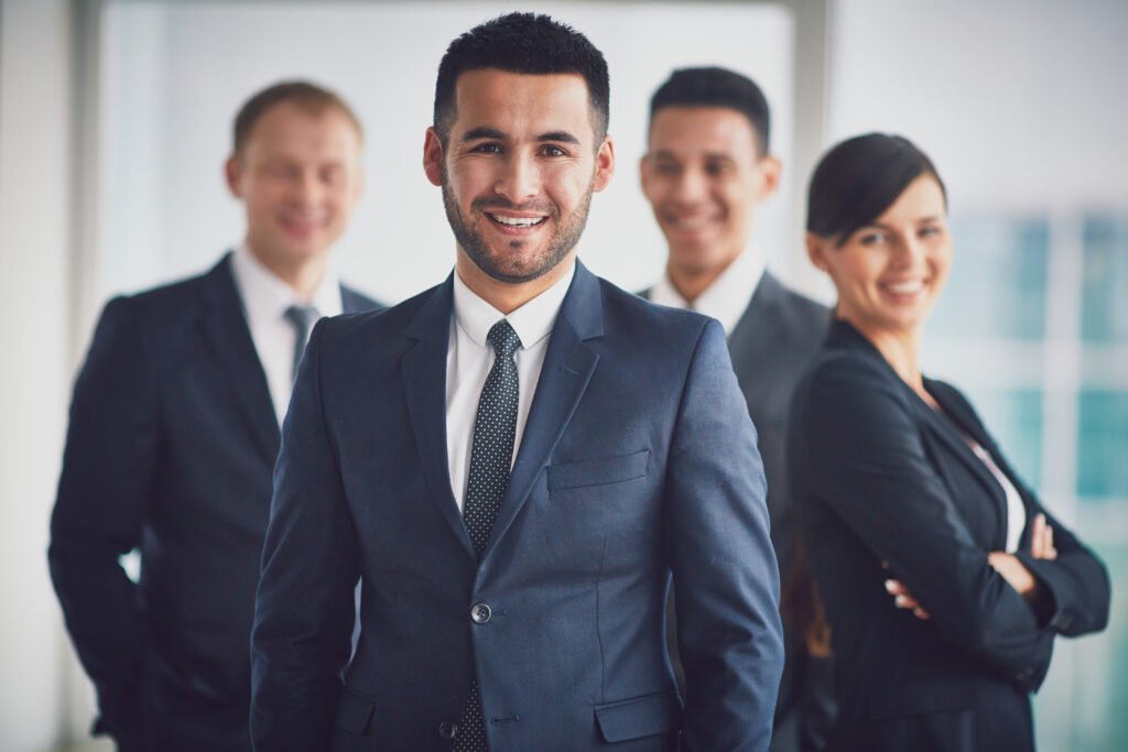 Confident business team